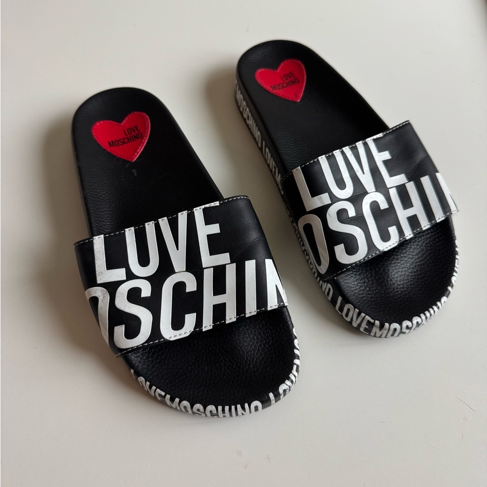 Love Moschino Black Slides